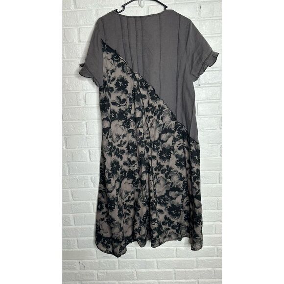 Peacock Ways Linen Lagenlook Tunic Top Dress Cotton size Large - Picture 8 of 9